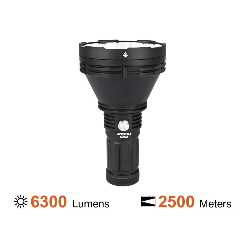 AceBeam K75 2.0 6300 Lumen Long Throw Searchlight - 2500 Metres