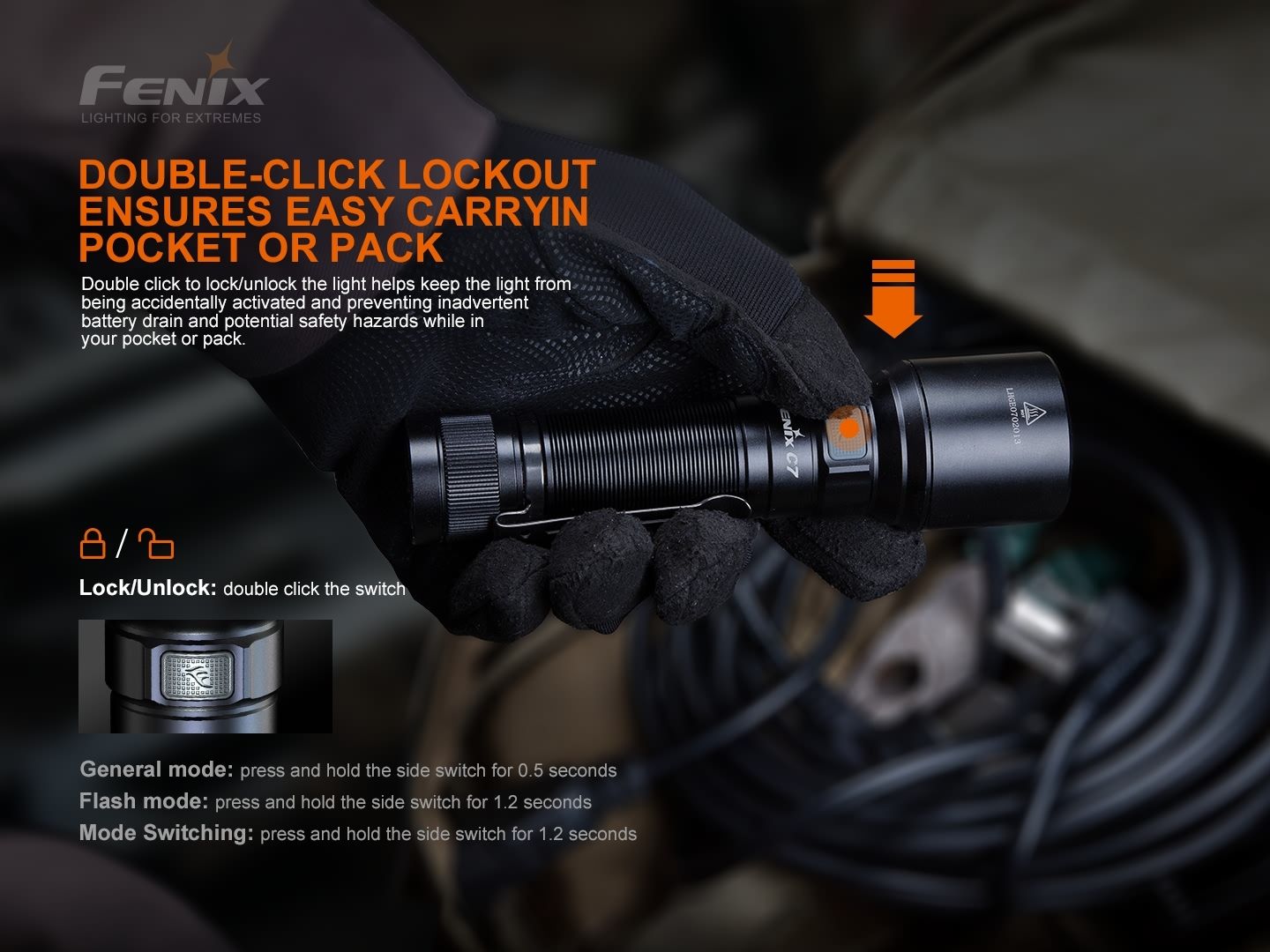 Fenix C7 3000 Lumen Rechargeable High Performance Flashlight with Magnetic Base - 470 Metres