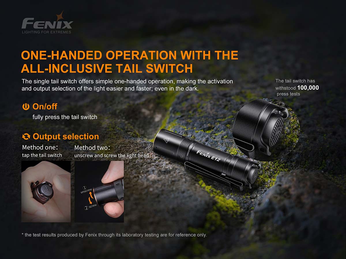 Fenix E12 V2.0 160 Lumen Ultra Compact 1AA Flashlight