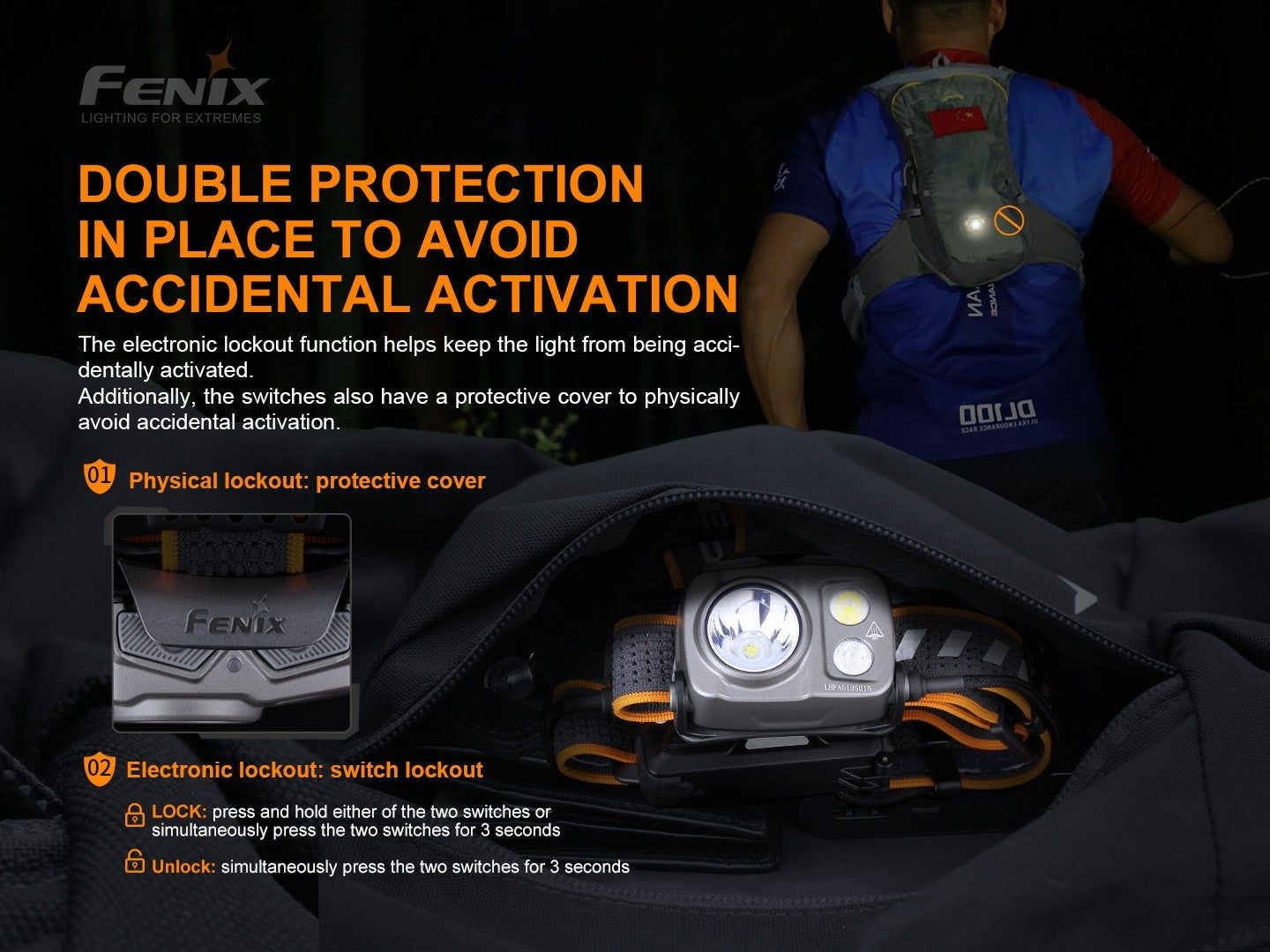 Fenix HP16R 1650 Lumen Triple Output Rechargeable LED Headlamp