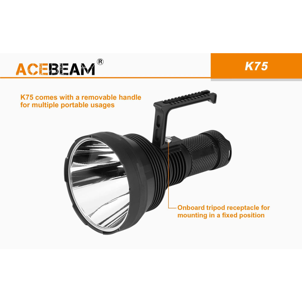 AceBeam K75 2.0 6300 Lumen Long Throw Searchlight - 2500 Metres