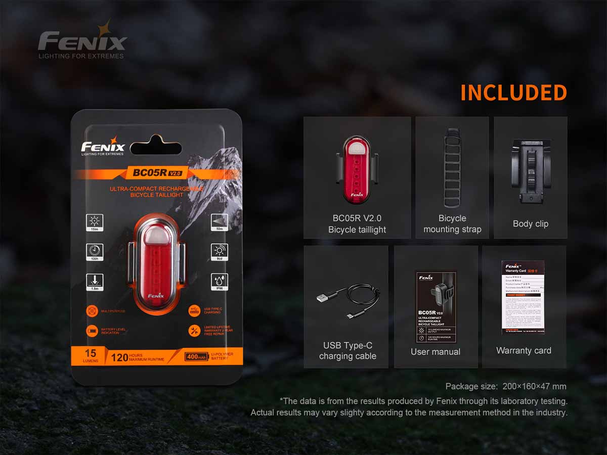 Fenix BC05R V2.0 Rechargeable Bike Tail Light