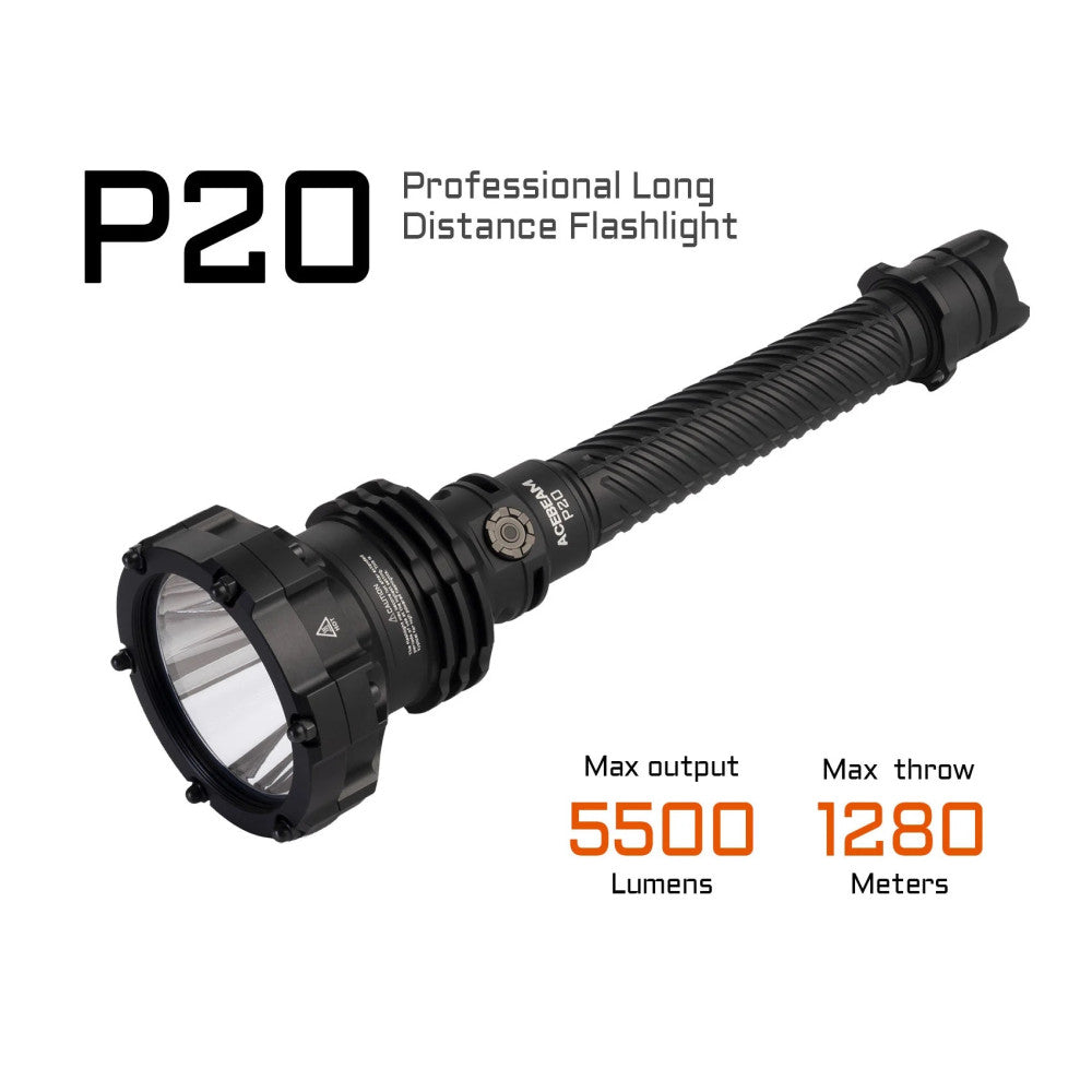 AceBeam P20 5500 Lumen Professional Long Distance Flashlight - 1280 Metres