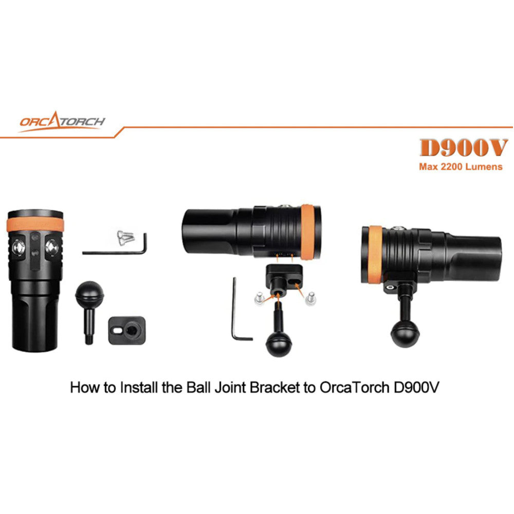 OrcaTorch D900V 2200 Lumen Rechargeable Video Diving Light with Four Colour Outputs - 230 Metres