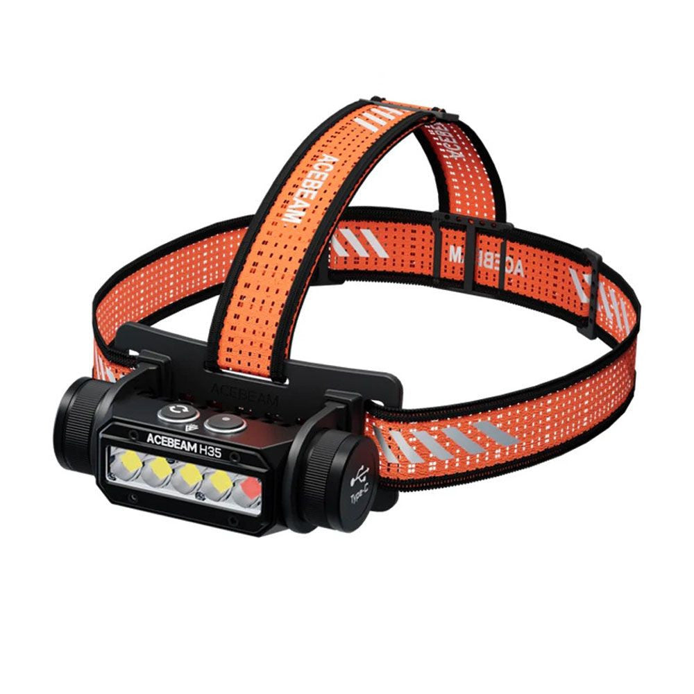 AceBeam H35 2600 Lumen Rechargeable 5-Core Industrial Grade Headlamp with Dual Light Sources - 170 Metres