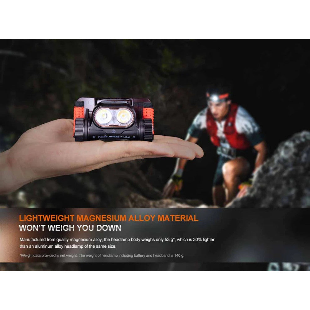 Fenix HM65R-T V2.0 1600 Lumen Rechargeable Dual Output Trail-Running Headlamp