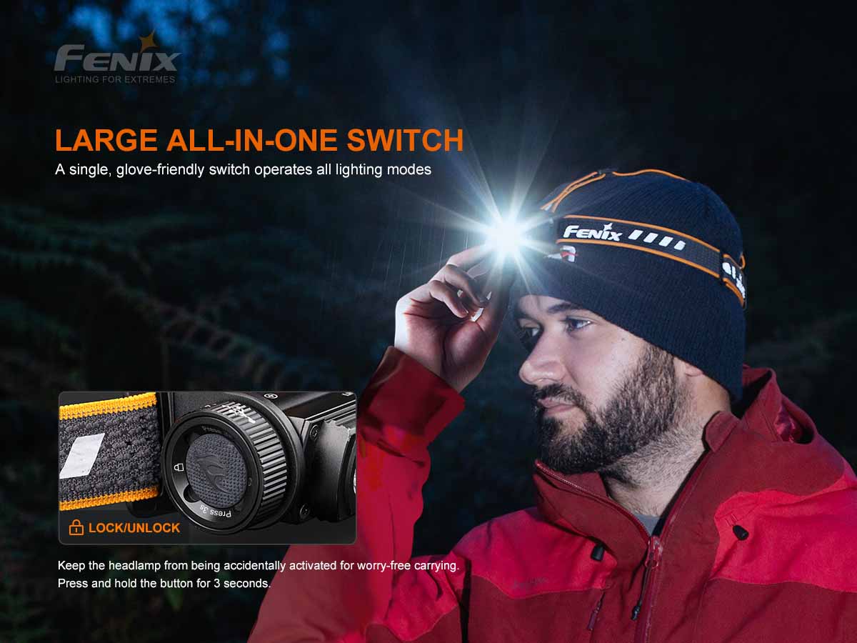 Fenix HM60R 1200 Lumen Rechargeable Headlamp with Red Light and Intelligent Frequency Sensor