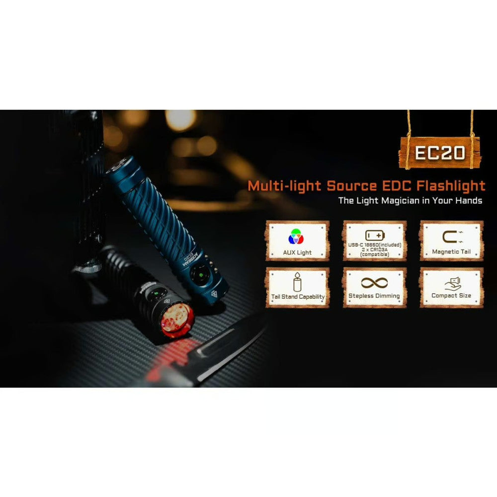 AceBeam EC20 2800 Lumen RGBW Pocket Flashlight with Magnetic Base - 310 Metres