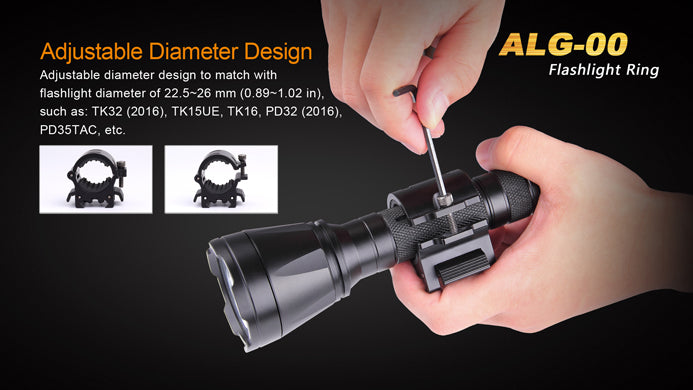 Fenix ALG-00 Picatinny Rail Mount (22.5-26mm Adjustable Diameter)