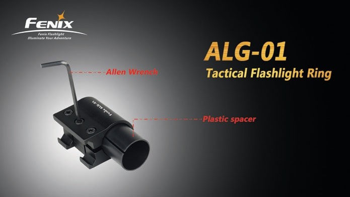 Fenix ALG-01 Rail Mount Flashlight Ring (23.6mm-26mm Adjustable Diameter)