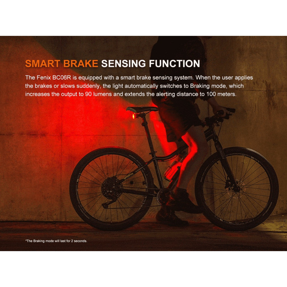 Fenix BC06R Rechargeable Smart Brake-Sensing Bike Tail Light