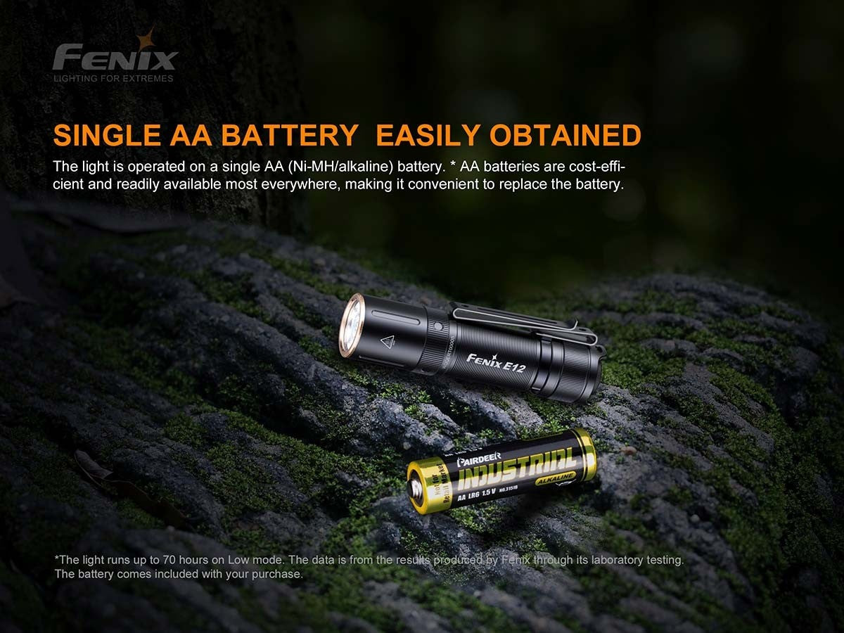 Fenix E12 V2.0 160 Lumen Ultra Compact 1AA Flashlight