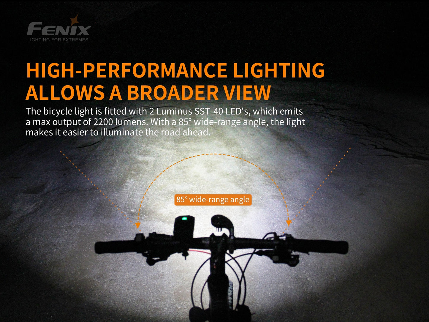 Fenix BC30 V2.0 2200 Lumen Bicycle Light with Wireless Control