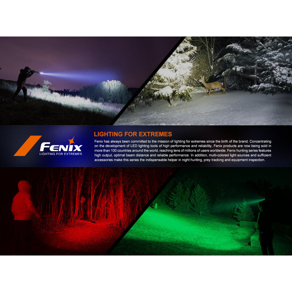 Fenix HT32 2500 Lumen Flashlight with White, Green and Red LEDs - 640 Metres