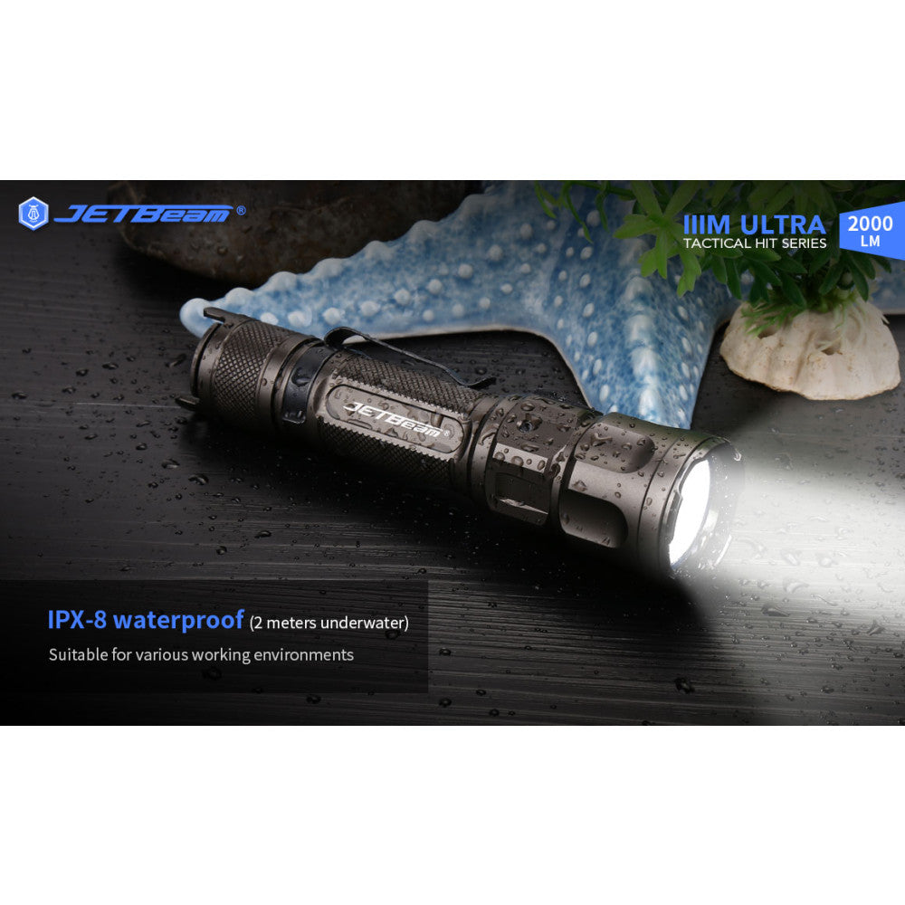 JETBeam IIIM Ultra 2000 Lumen Rechargeable Tactical Flashlight