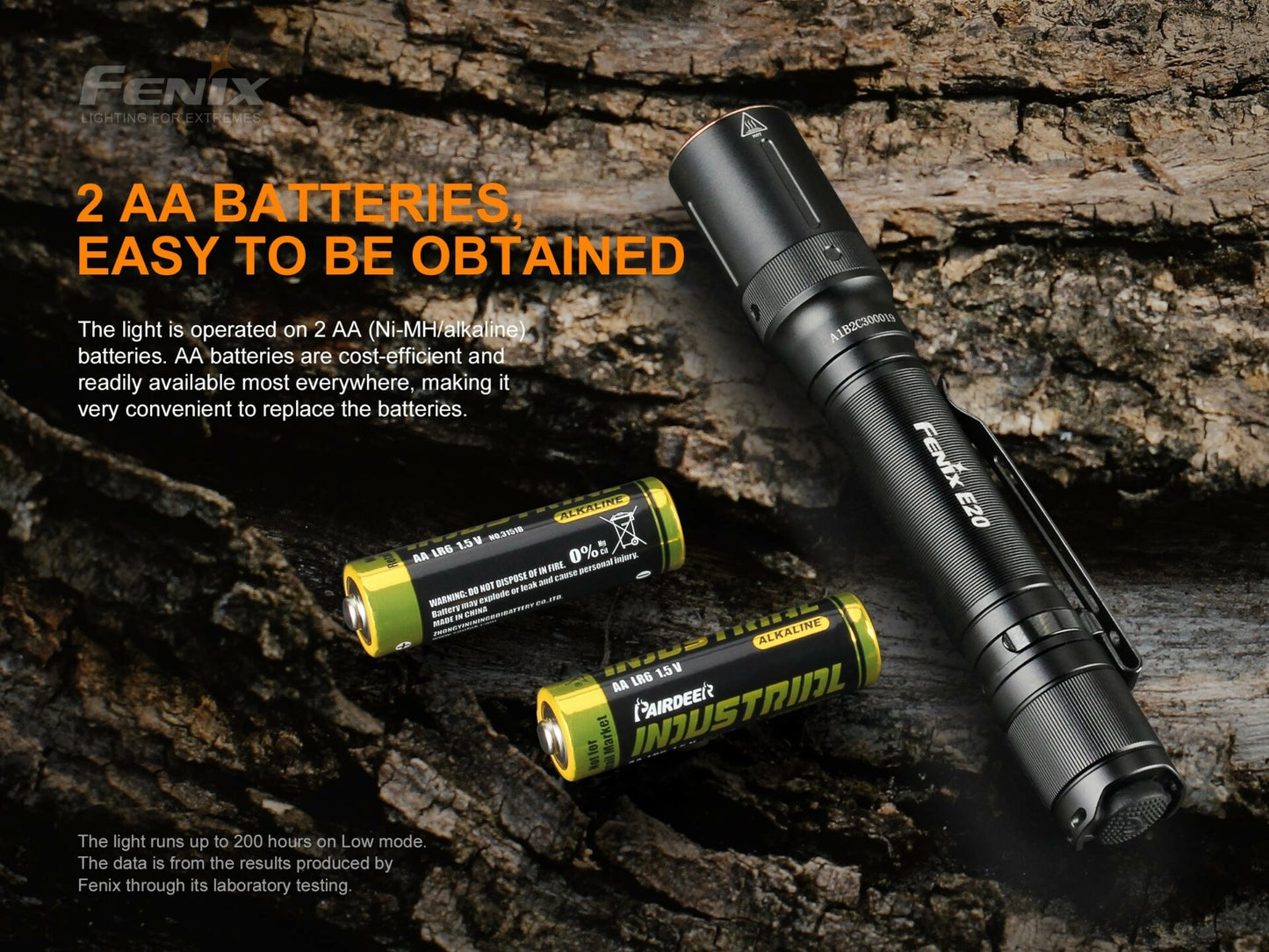 Fenix E20 V2.0 350 Lumen Compact 2AA Flashlight