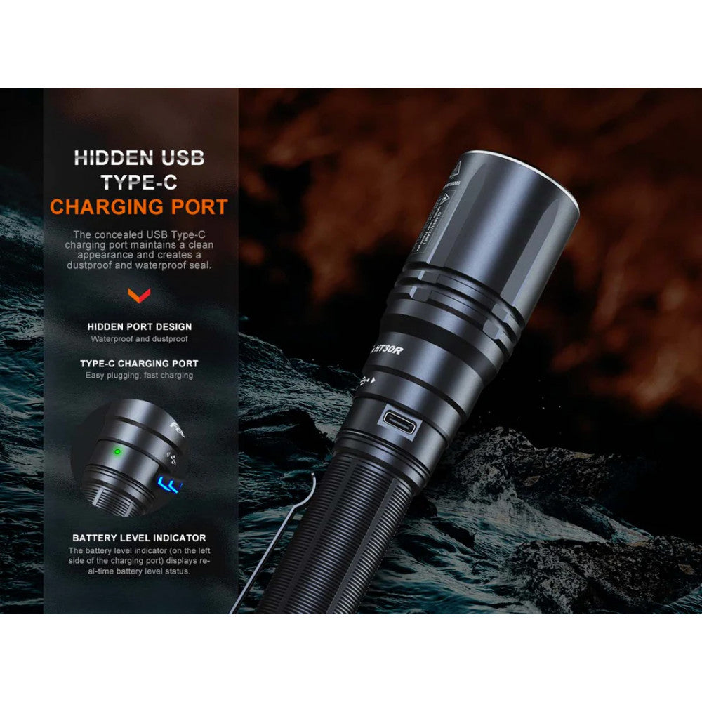 Fenix HT30R 500 Lumen White Laser LEP Rechargeable Torch - 1.5km Throw