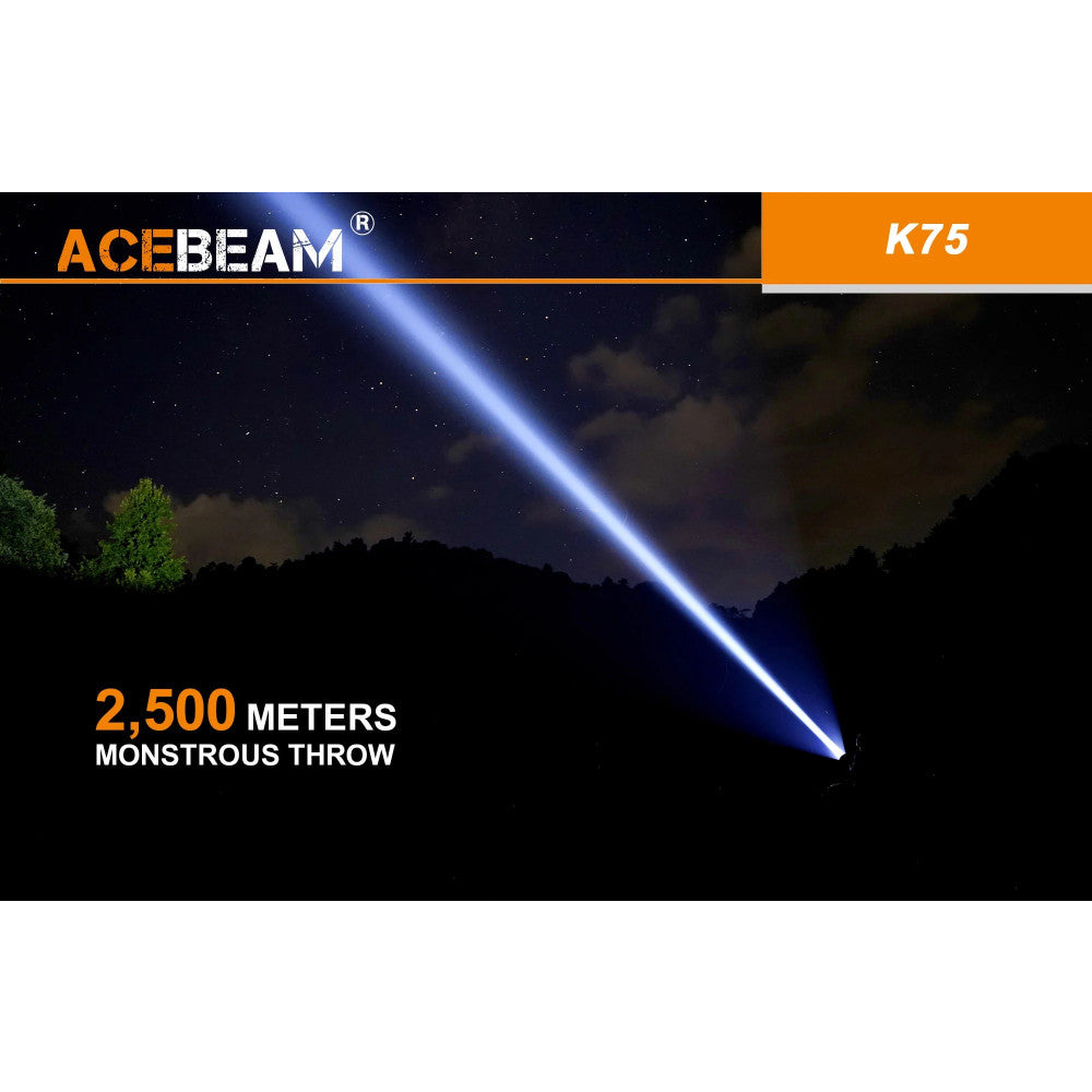 AceBeam K75 2.0 6300 Lumen Long Throw Searchlight - 2500 Metres