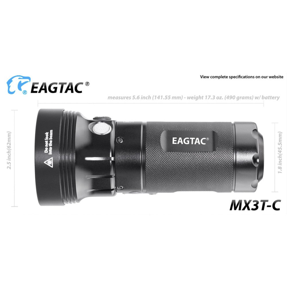 EagleTac MX3T-R 4200 Lumen Nichia 519A 4500K CRI93 LED Compact Rechargeable Searchlight/Power Bank - 376 Metres