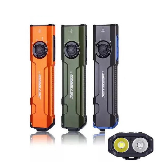 JETBeam E26-UV KUNAI 2000 Lumen Rechargeable Pocket Flashlight with 365nm UV and 5mW Green Laser