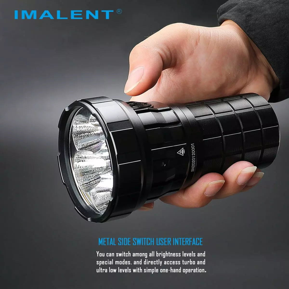 Imalent R60C 'Torrent' 18,000 Lumen Rechargeable Searchlight.